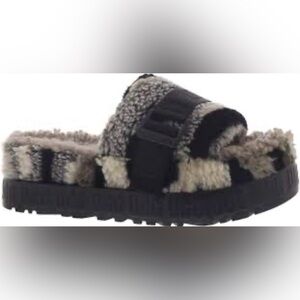 UGG Women's Fluffita Cali Collage Platform Fuzzy Slippers